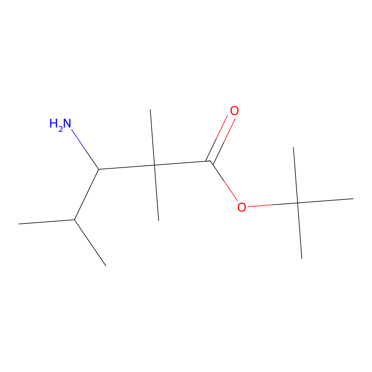 tert-butyl (3S)-3-amino-2,2,4-trimethylpentanoate molecular structure, CAS 2580094-31-9