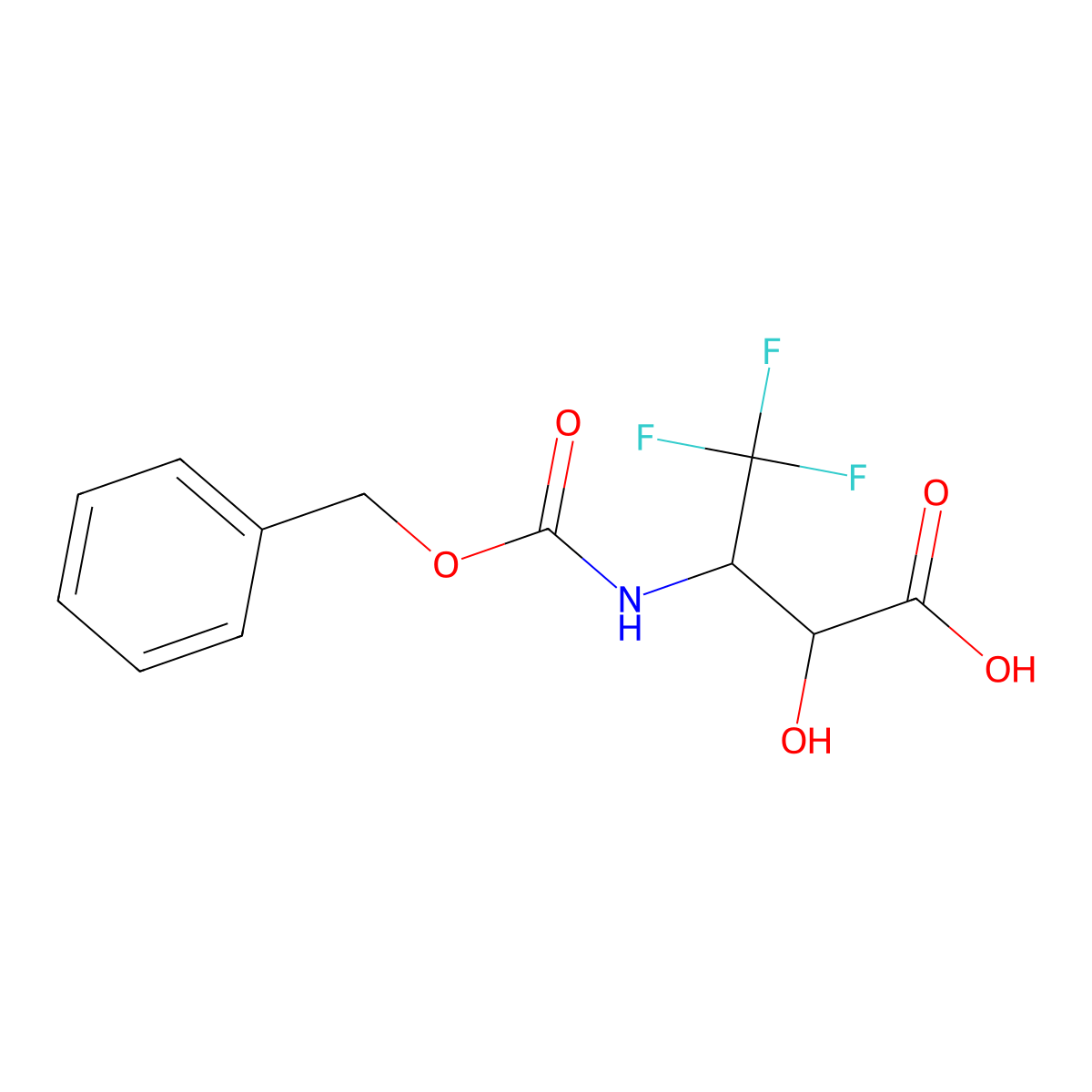 rac-(2R,3S)-3-{[(benzyloxy)carbonyl]amino}-4,4,4-trifluoro-2-hydroxybutanoic acid molecular structure, CAS 2580094-35-3