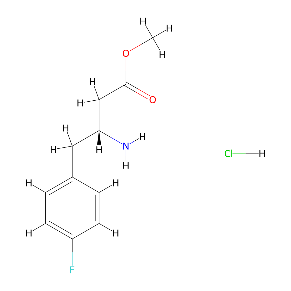 methyl (3R)-3-amino-4-(4-fluorophenyl)butanoate hydrochloride molecular structure, CAS 2580094-66-0