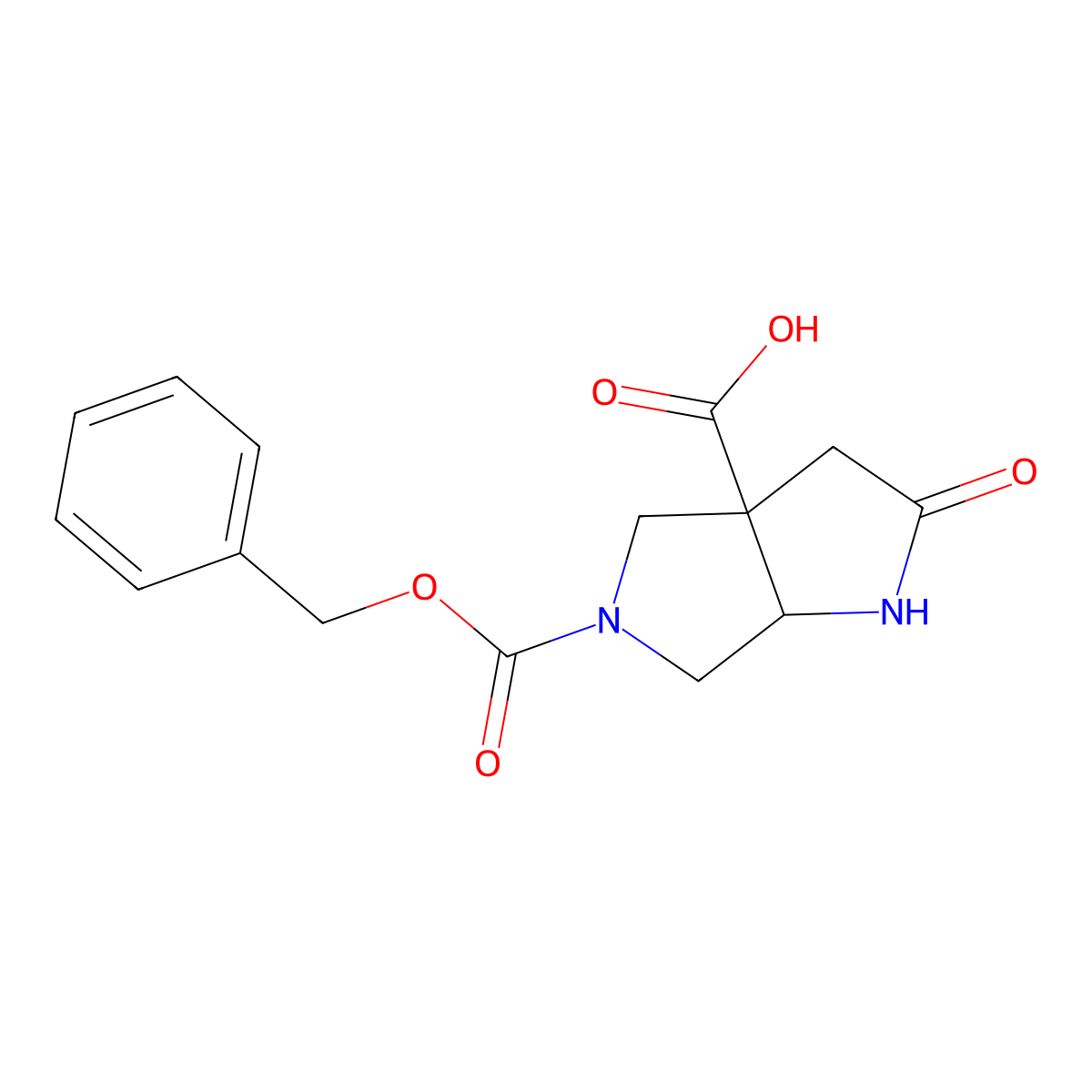 rac-(3aR,6aS)-5-[(benzyloxy)carbonyl]-2-oxo-octahydropyrrolo[3,4-b]pyrrole-3a-carboxylic acid molecular structure, CAS 2580094-68-2
