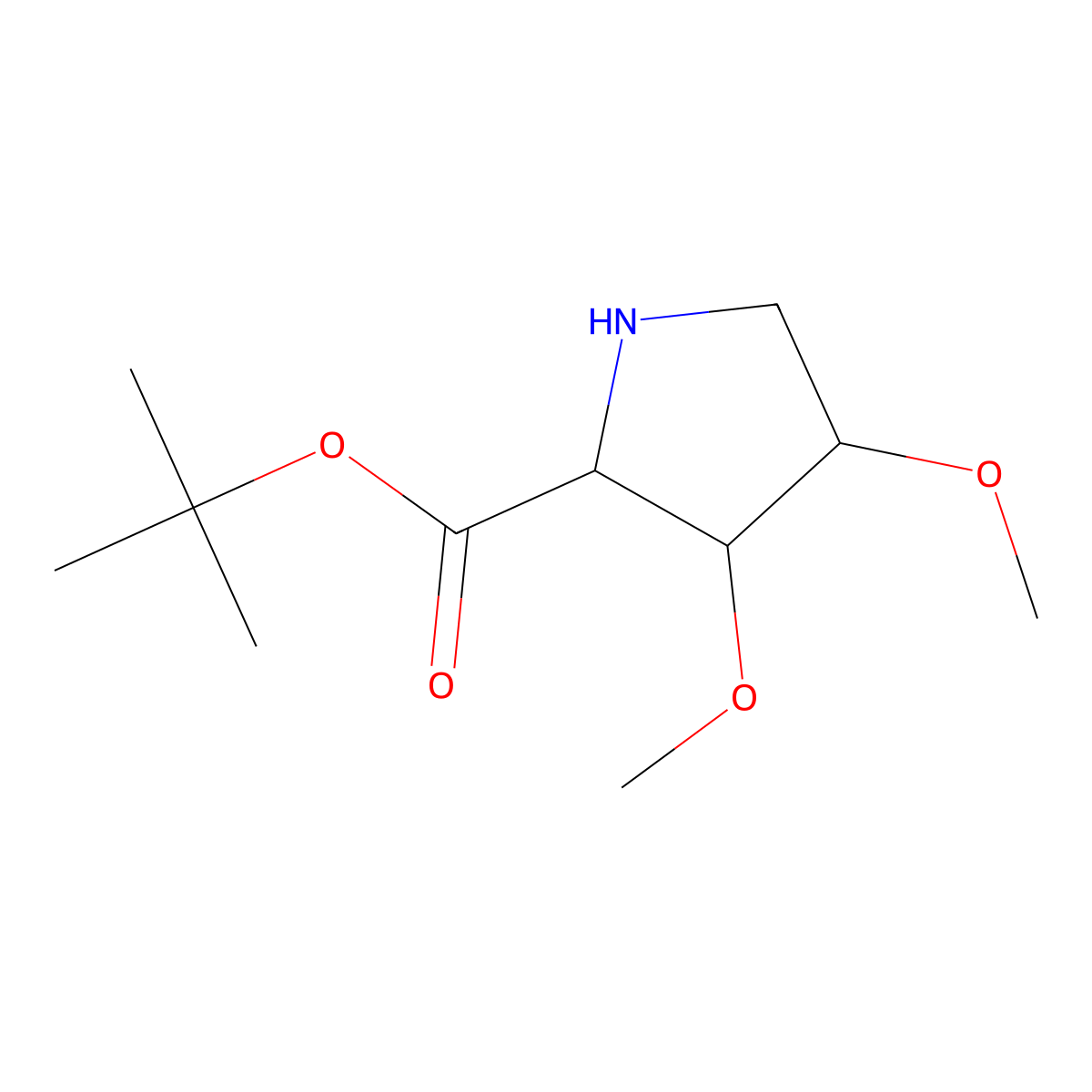rac-tert-butyl (2R,3S,4R)-3,4-dimethoxypyrrolidine-2-carboxylate molecular structure, CAS 2580094-82-0