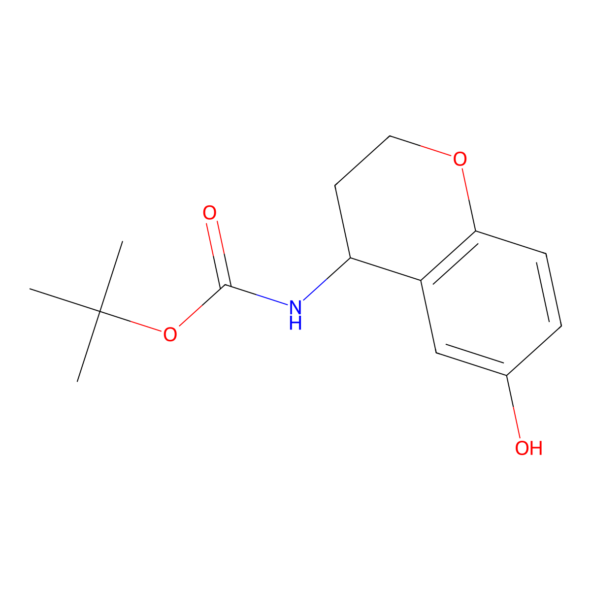 tert-butyl N-[(4R)-6-hydroxy-3,4-dihydro-2H-1-benzopyran-4-yl]carbamate molecular structure, CAS 2580094-85-3