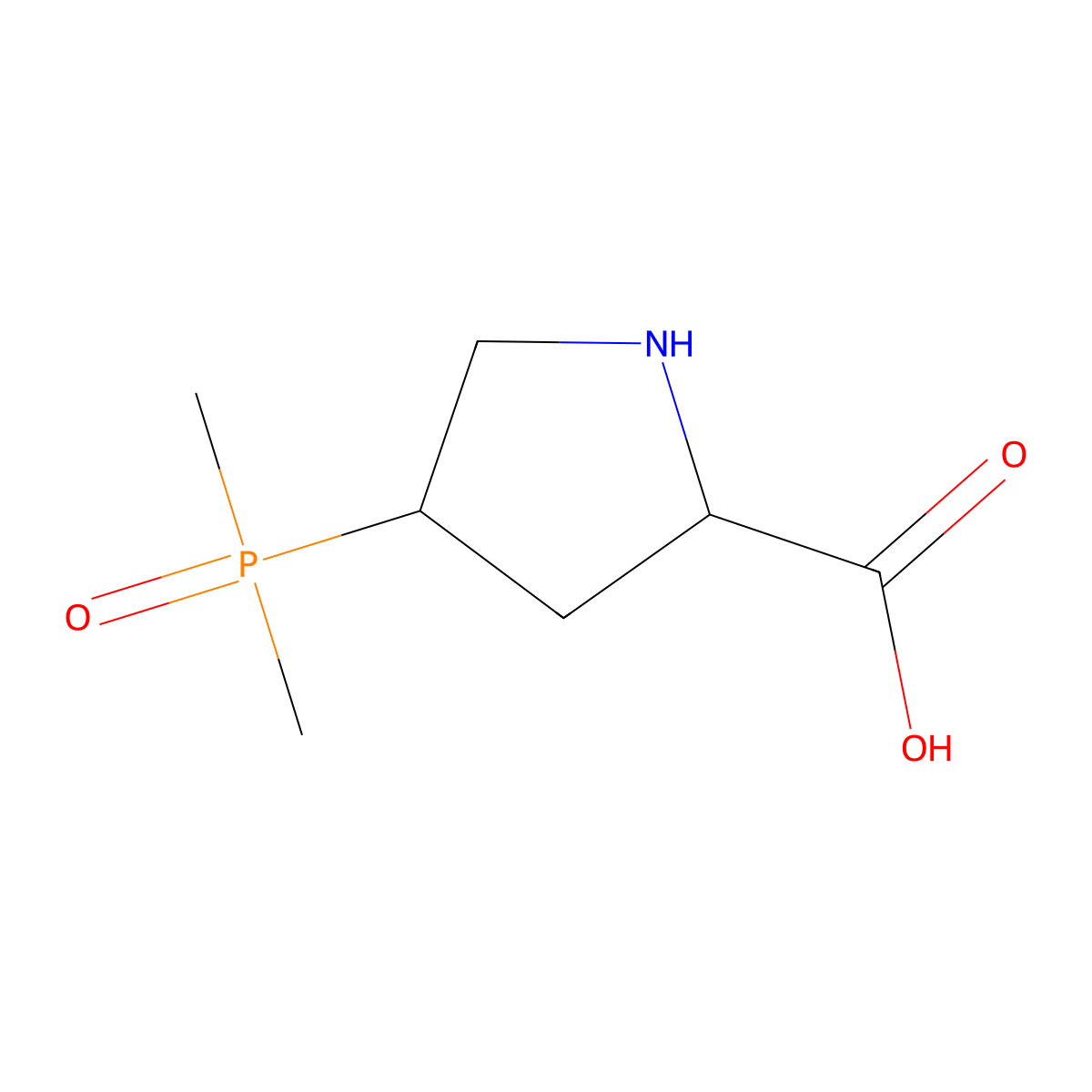 rac-(2R,4R)-4-(dimethylphosphoryl)pyrrolidine-2-carboxylic acid molecular structure, CAS 2580094-87-5