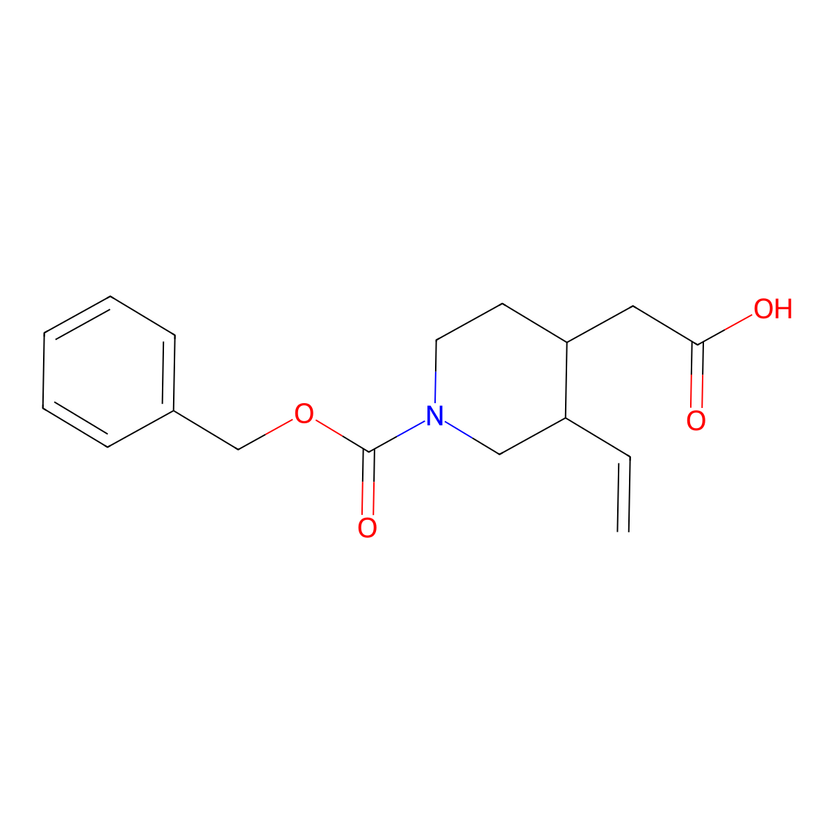 2-[(3R,4S)-1-[(benzyloxy)carbonyl]-3-ethenylpiperidin-4-yl]acetic acid molecular structure, CAS 2580094-88-6