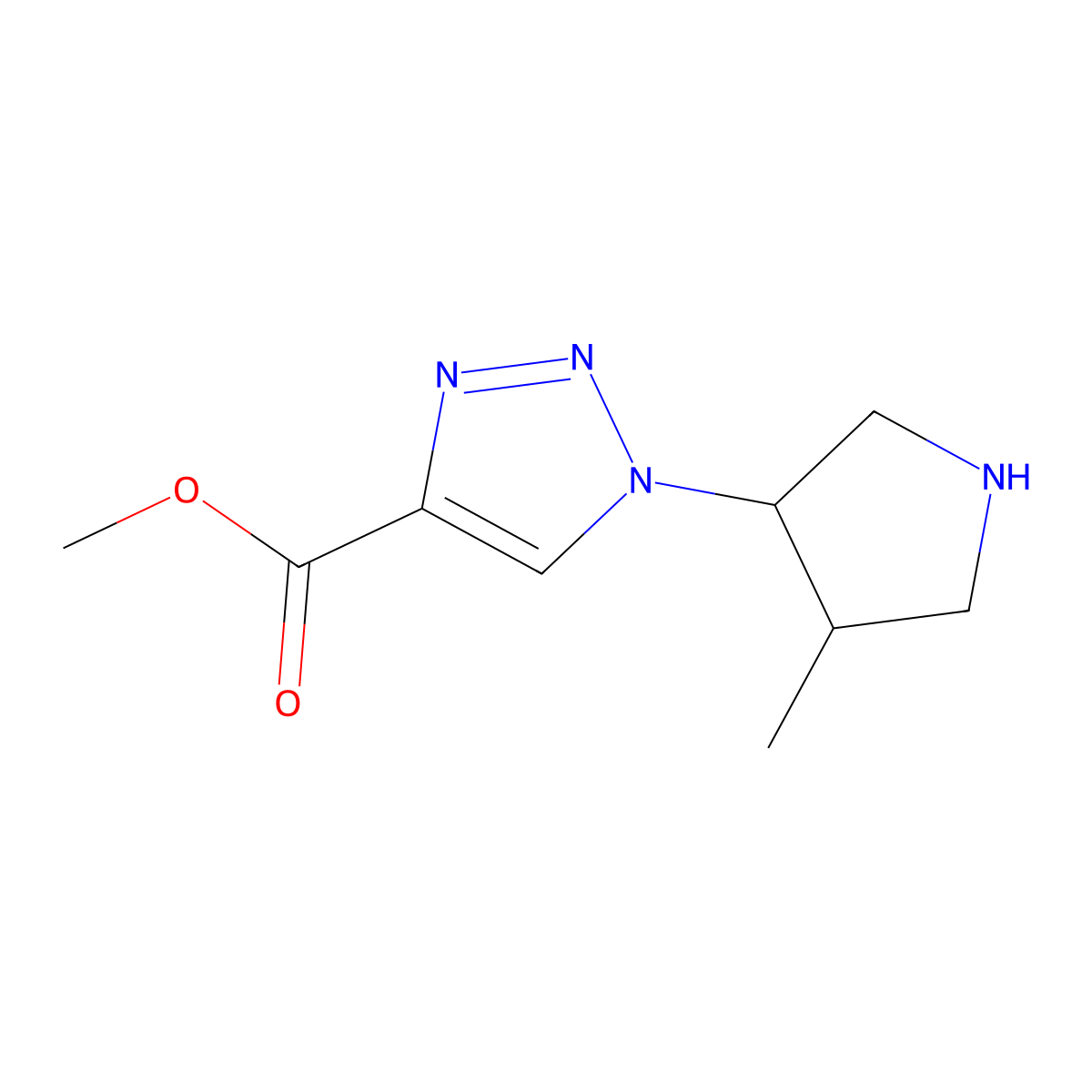 rac-methyl 1-[(3R,4S)-4-methylpyrrolidin-3-yl]-1H-1,2,3-triazole-4-carboxylate molecular structure, CAS 2580094-91-1