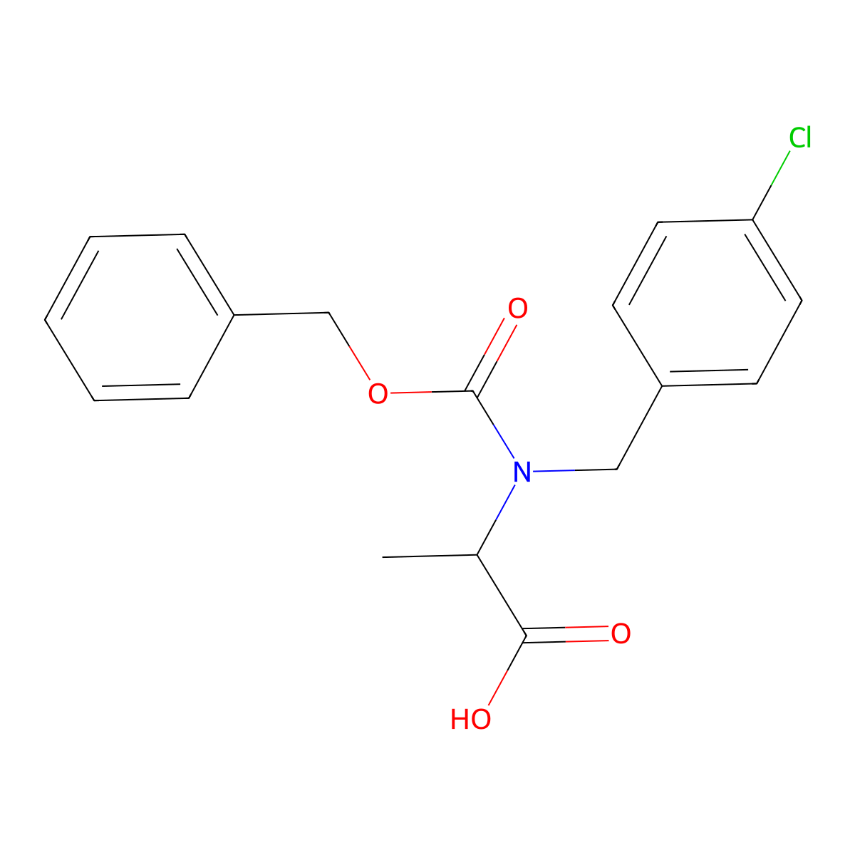 (2S)-2-{[(benzyloxy)carbonyl][(4-chlorophenyl)methyl]amino}propanoic acid molecular structure, CAS 2580095-06-1