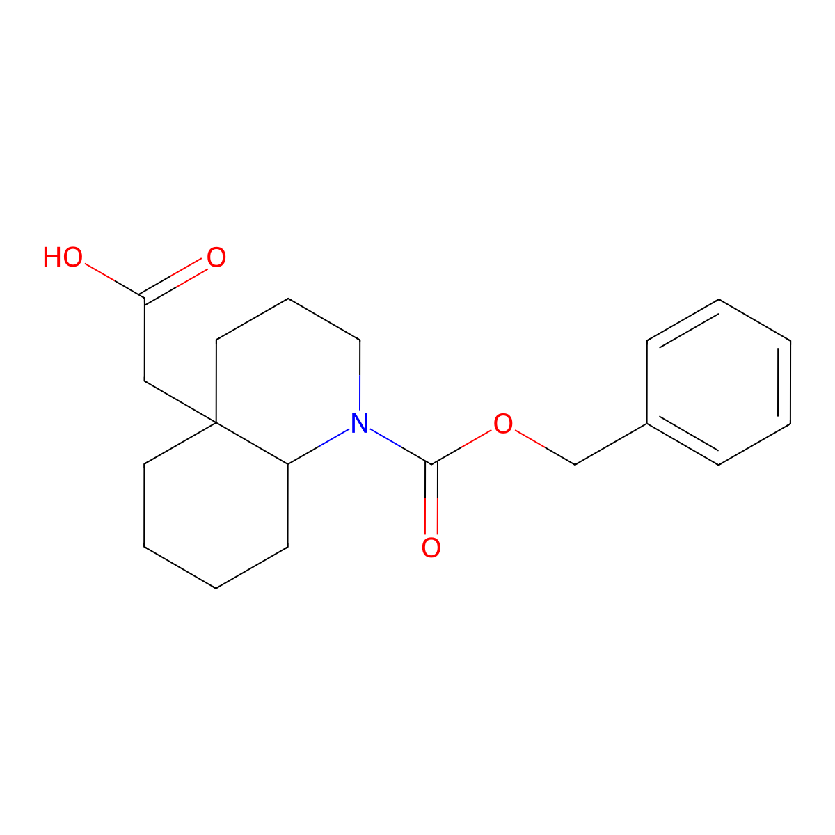 rac-2-[(4aR,8aS)-1-[(benzyloxy)carbonyl]-decahydroquinolin-4a-yl]acetic acid molecular structure, CAS 2580095-09-4