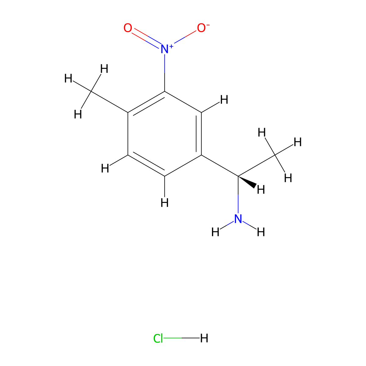 (1S)-1-(4-methyl-3-nitrophenyl)ethan-1-aminehydrochloride molecular structure, CAS 2580095-17-4