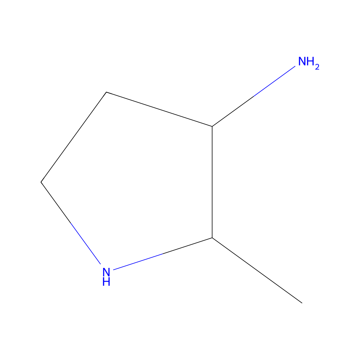 rac-(2R,3R)-2-methylpyrrolidin-3-amine molecular structure, CAS 2580095-21-0
