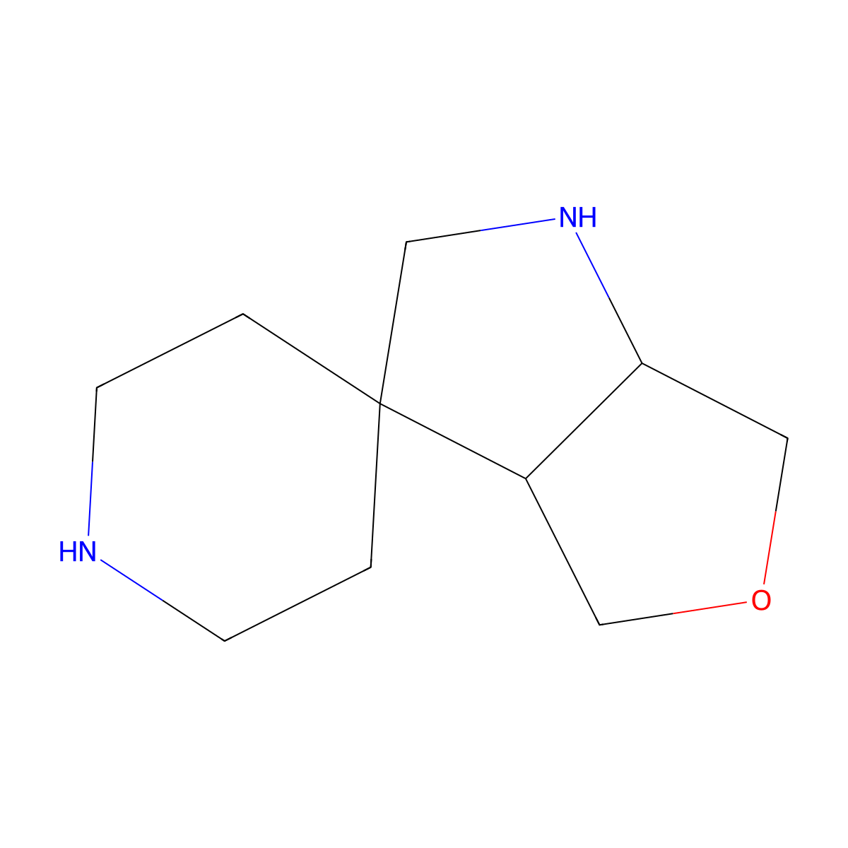 rac-(3aR,6aS)-hexahydrospiro[furo[3,4-b]pyrrole-3,4'-piperidine] molecular structure, CAS 2580095-25-4