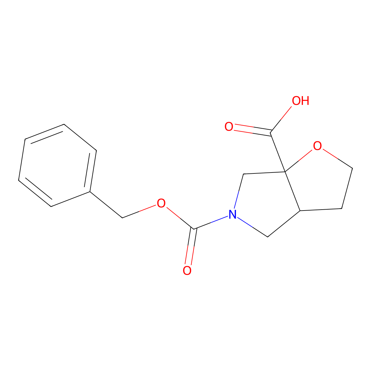rac-(3aR,6aR)-5-[(benzyloxy)carbonyl]-hexahydro-2H-furo[2,3-c]pyrrole-6a-carboxylic acid molecular structure, CAS 2580095-28-7