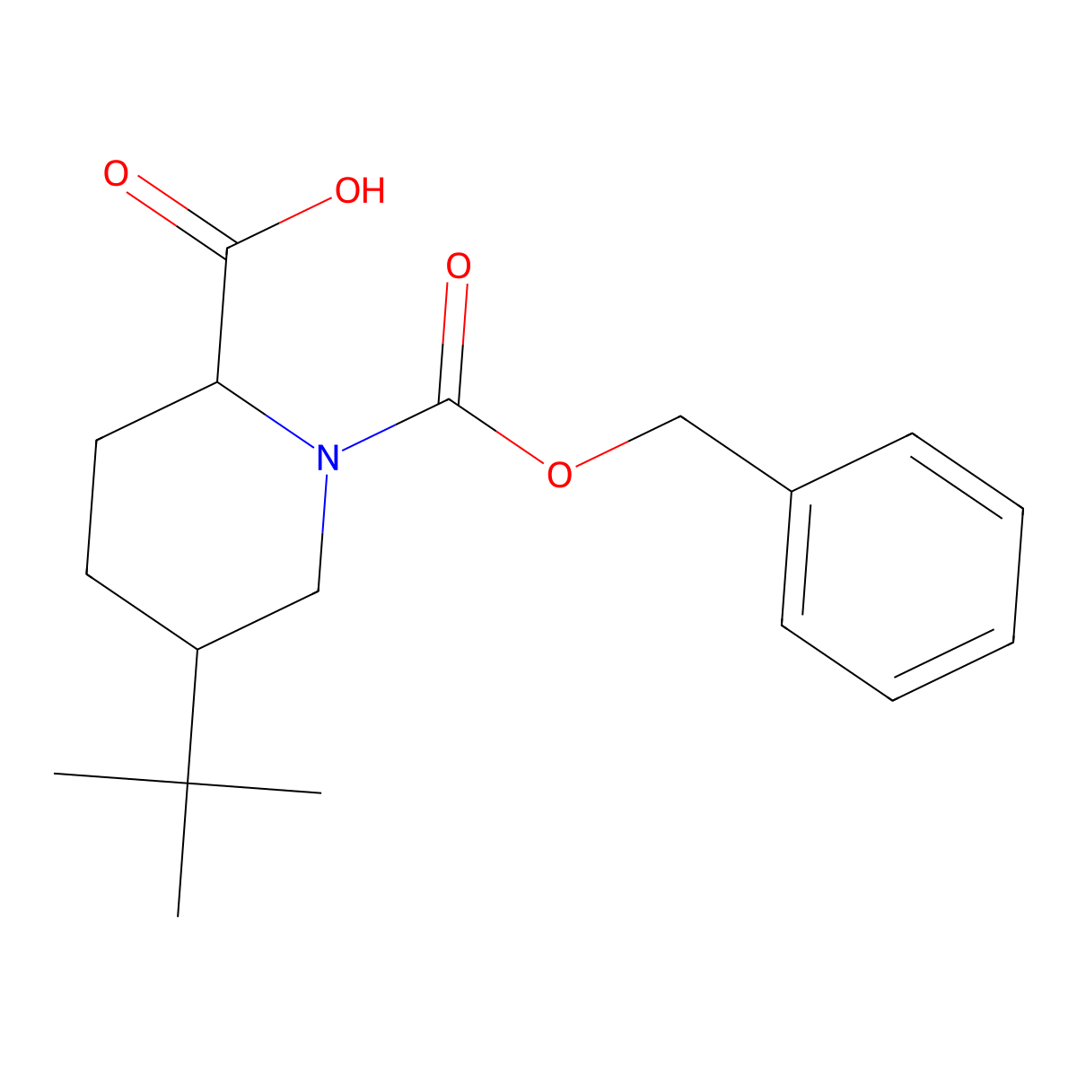 rac-(2R,5S)-1-[(benzyloxy)carbonyl]-5-tert-butylpiperidine-2-carboxylic acid molecular structure, CAS 2580095-39-0