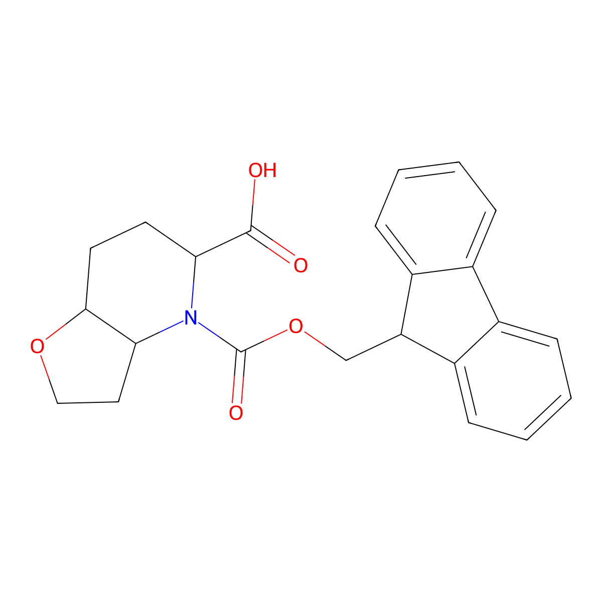 rac-(3aR,5R,7aR)-4-(((9H-fluoren-9-yl)methoxy)carbonyl)-octahydrofuro(3,2-b)pyridine-5-carboxylic acid molecular structure, CAS 2580095-46-9