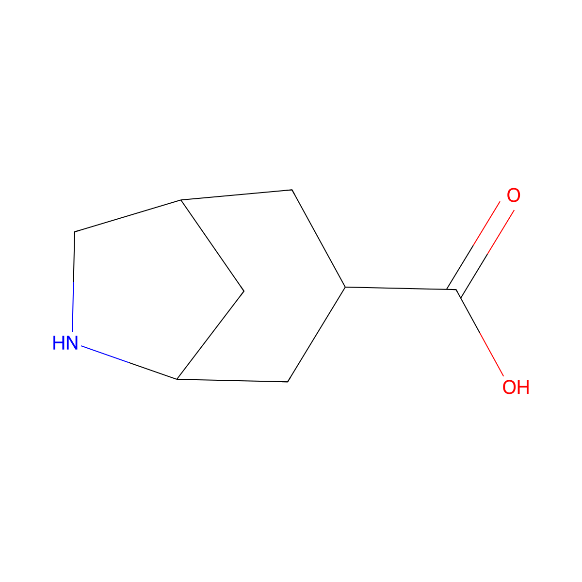 rac-(1R,3R,5R)-6-azabicyclo[3.2.1]octane-3-carboxylic acid molecular structure, CAS 2580095-47-0