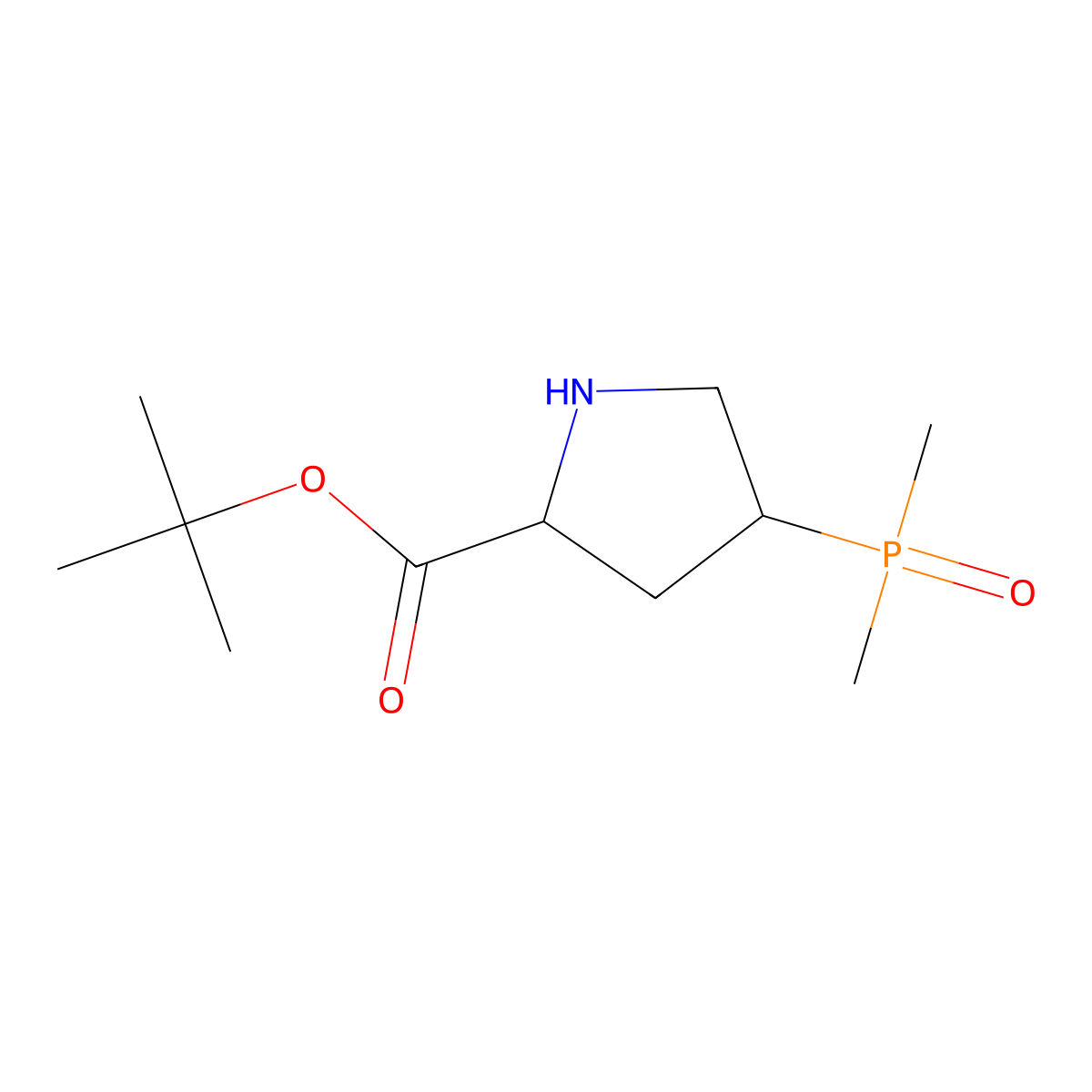 rac-tert-butyl (2R,4R)-4-(dimethylphosphoryl)pyrrolidine-2-carboxylate molecular structure, CAS 2580095-56-1