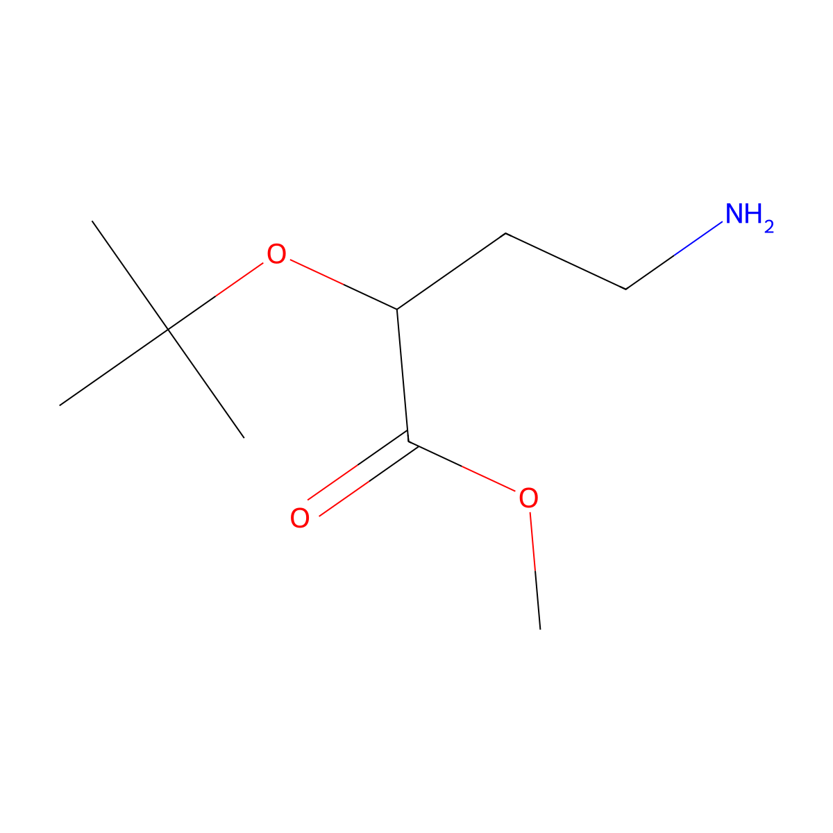 methyl (2S)-4-amino-2-(tert-butoxy)butanoate molecular structure, CAS 2580095-83-4