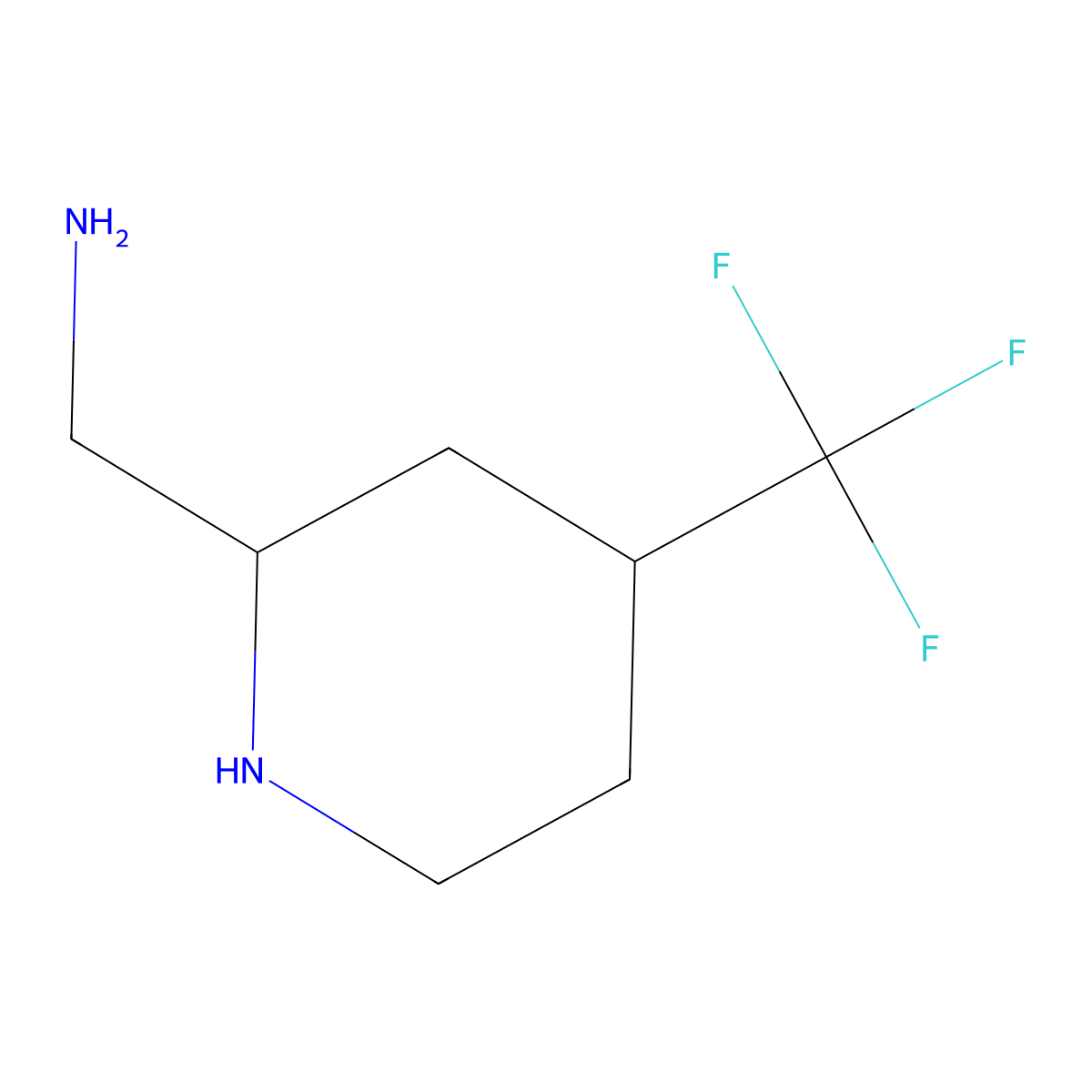 rac-[(2R,4S)-4-(trifluoromethyl)piperidin-2-yl]methanamine molecular structure, CAS 2580095-84-5