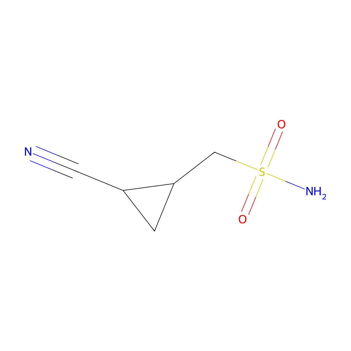 rac-[(1R,2S)-2-cyanocyclopropyl]methanesulfonamide molecular structure, CAS 2580095-89-0