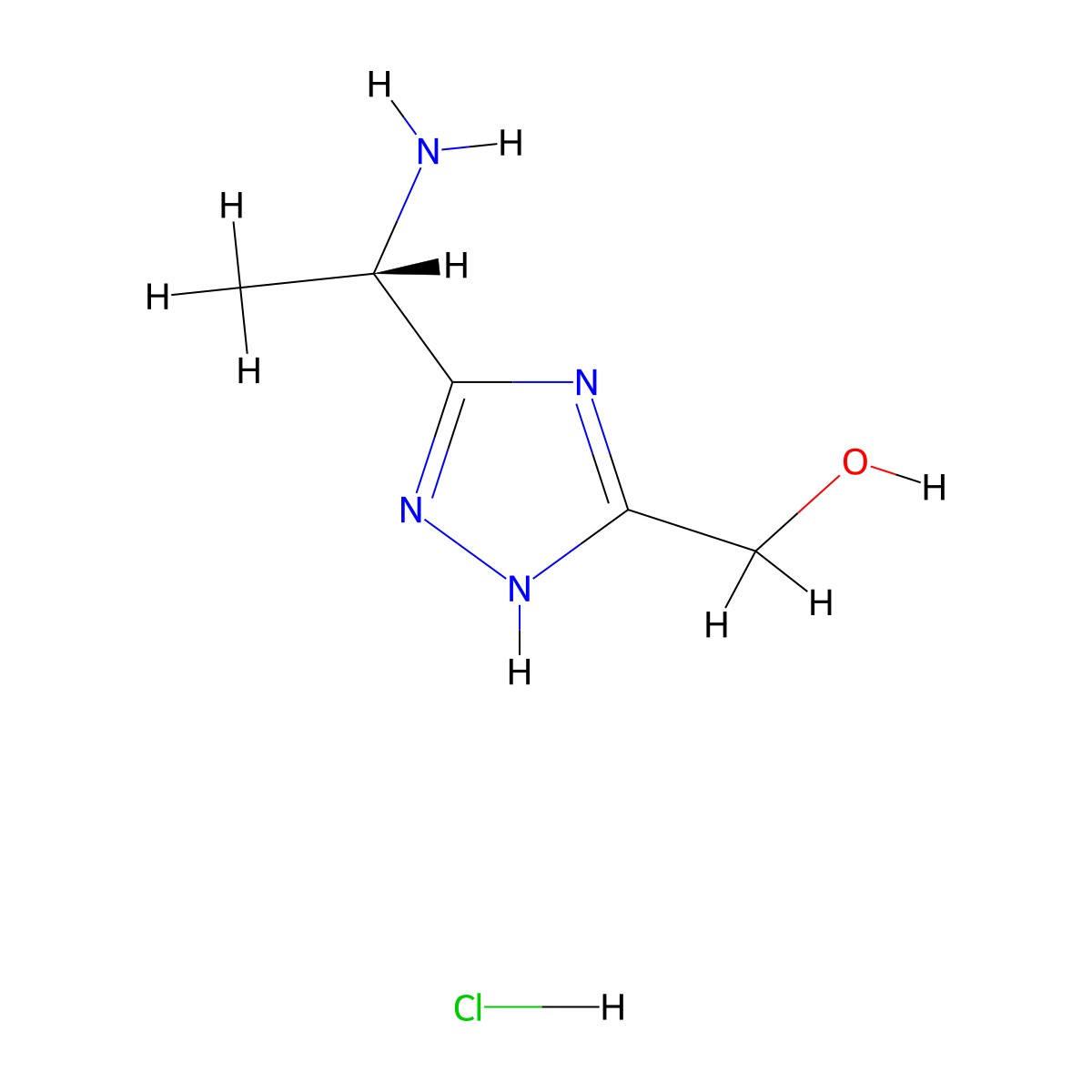 [3-[(1S)-1-Aminoethyl]-1H-1,2,4-triazol-5-yl]methanol;hydrochloride molecular structure, CAS 2580095-92-5