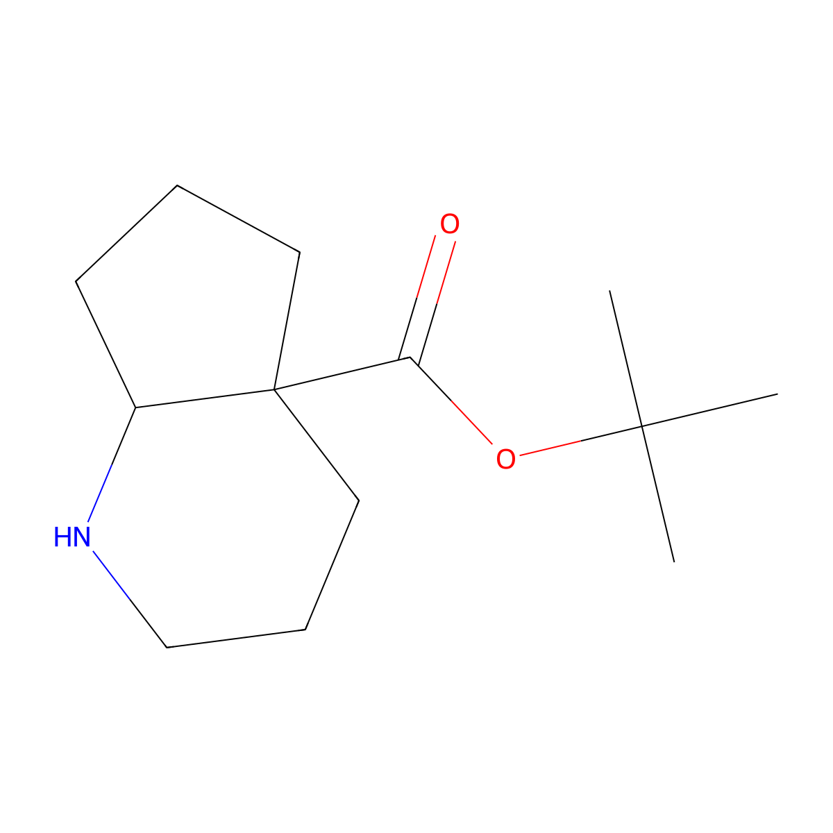 rac-tert-butyl (4aR,7aS)-octahydro-1H-cyclopenta[b]pyridine-4a-carboxylate molecular structure, CAS 2580096-08-6