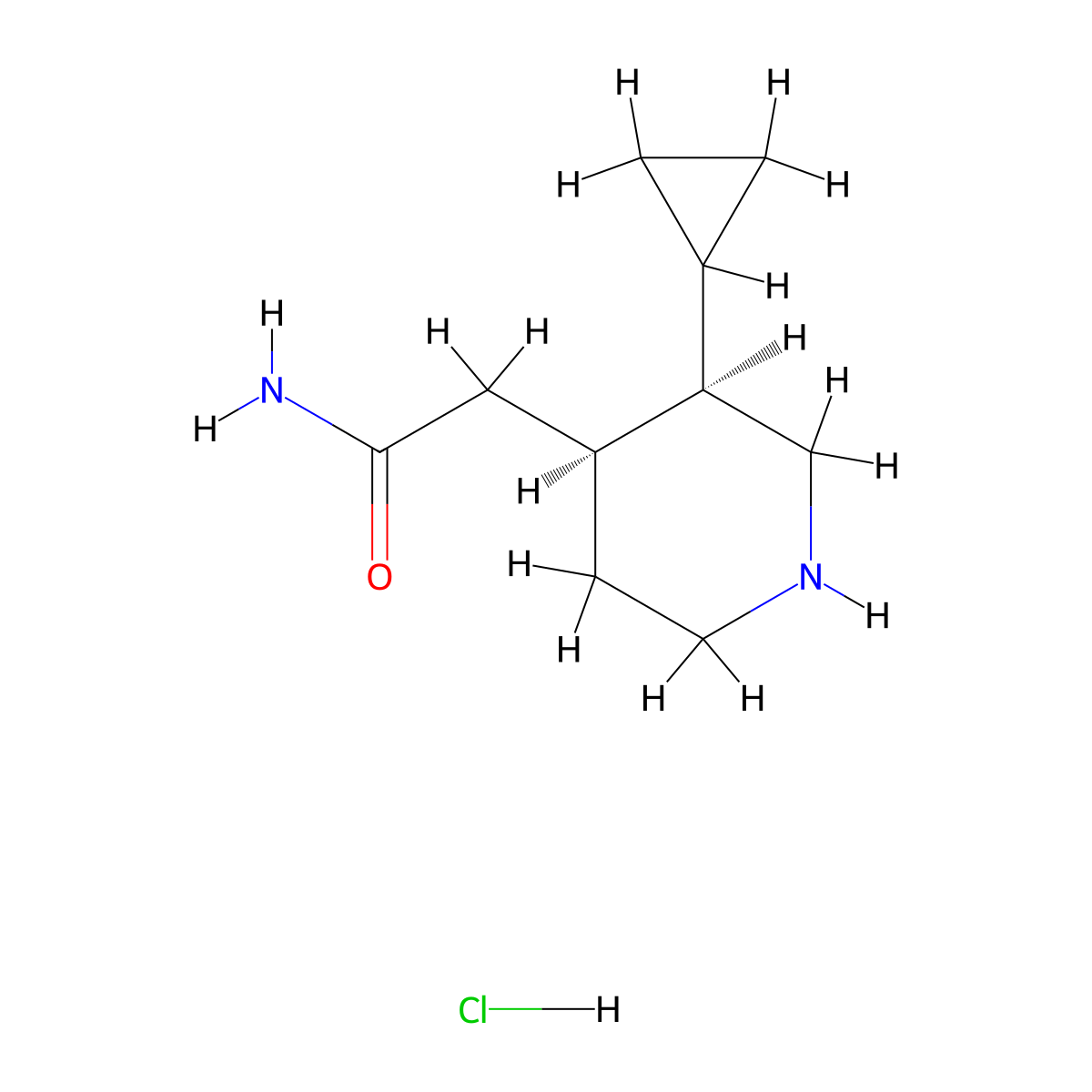 2-[(3R,4S)-3-cyclopropylpiperidin-4-yl]acetamidehydrochloride molecular structure, CAS 2580096-14-4