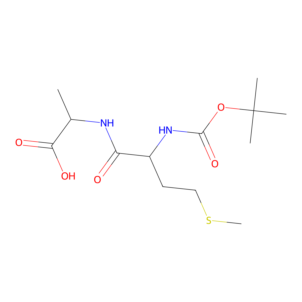 (2S)-2-[(2R)-2-{[(tert-butoxy)carbonyl]amino}-4-(methylsulfanyl)butanamido]propanoic acid molecular structure, CAS 2580096-16-6