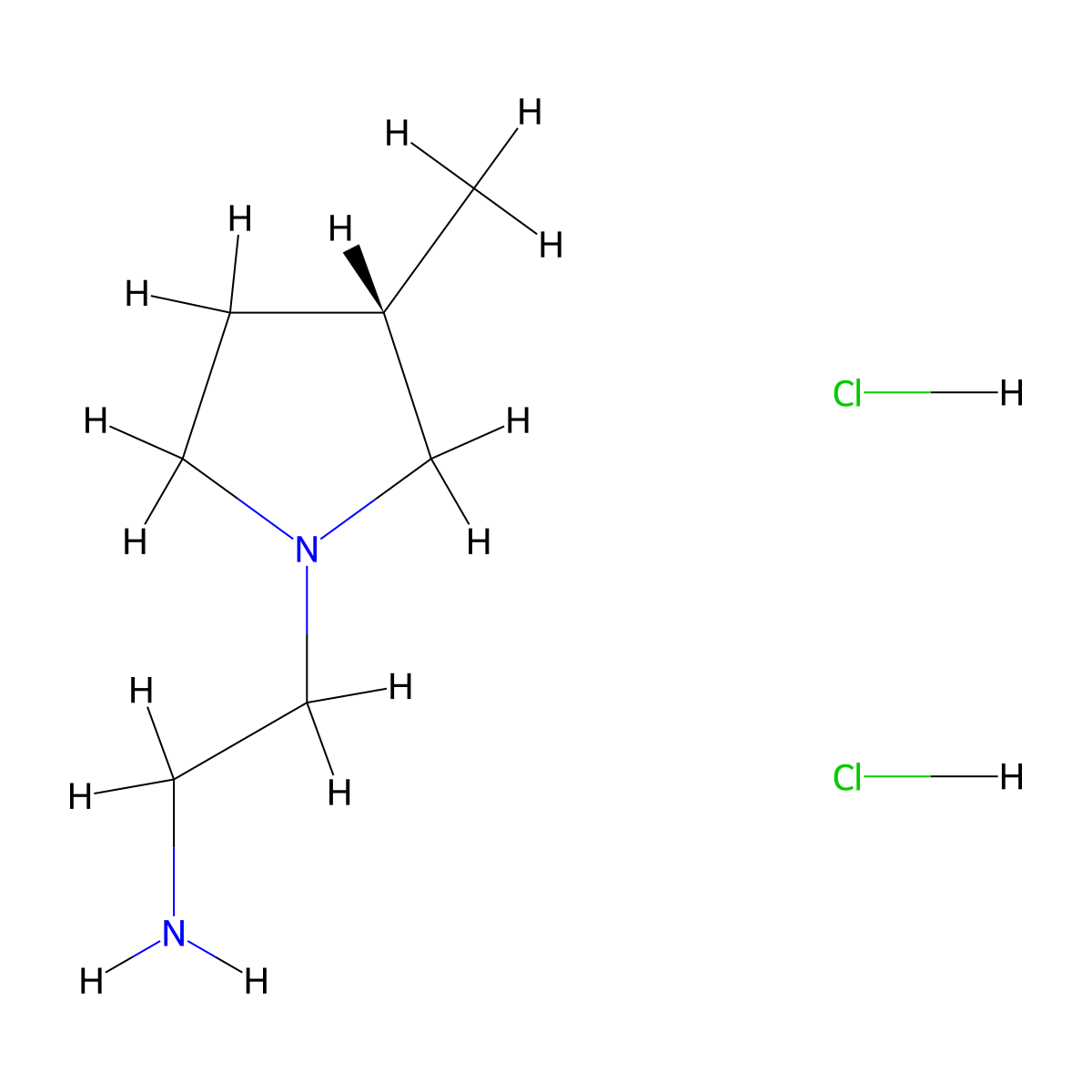 2-[(3S)-3-methylpyrrolidin-1-yl]ethan-1-aminedihydrochloride molecular structure, CAS 2580096-19-9