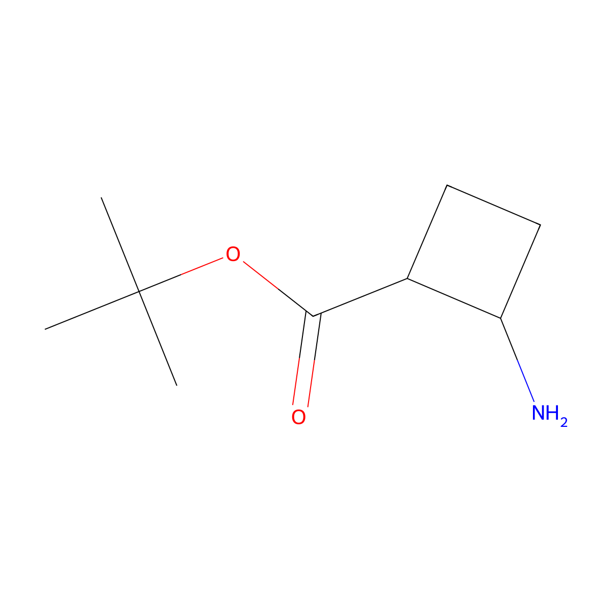 rac-tert-butyl (1R,2R)-2-aminocyclobutane-1-carboxylate molecular structure, CAS 2580096-45-1
