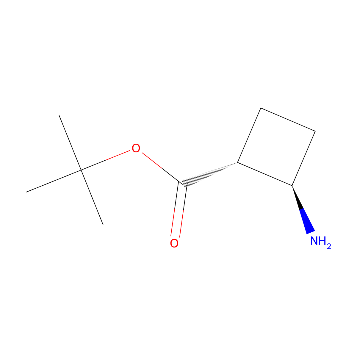 rac-tert-butyl (1R,2R)-2-aminocyclobutane-1-carboxylate molecular structure, CAS 2580096-45-1