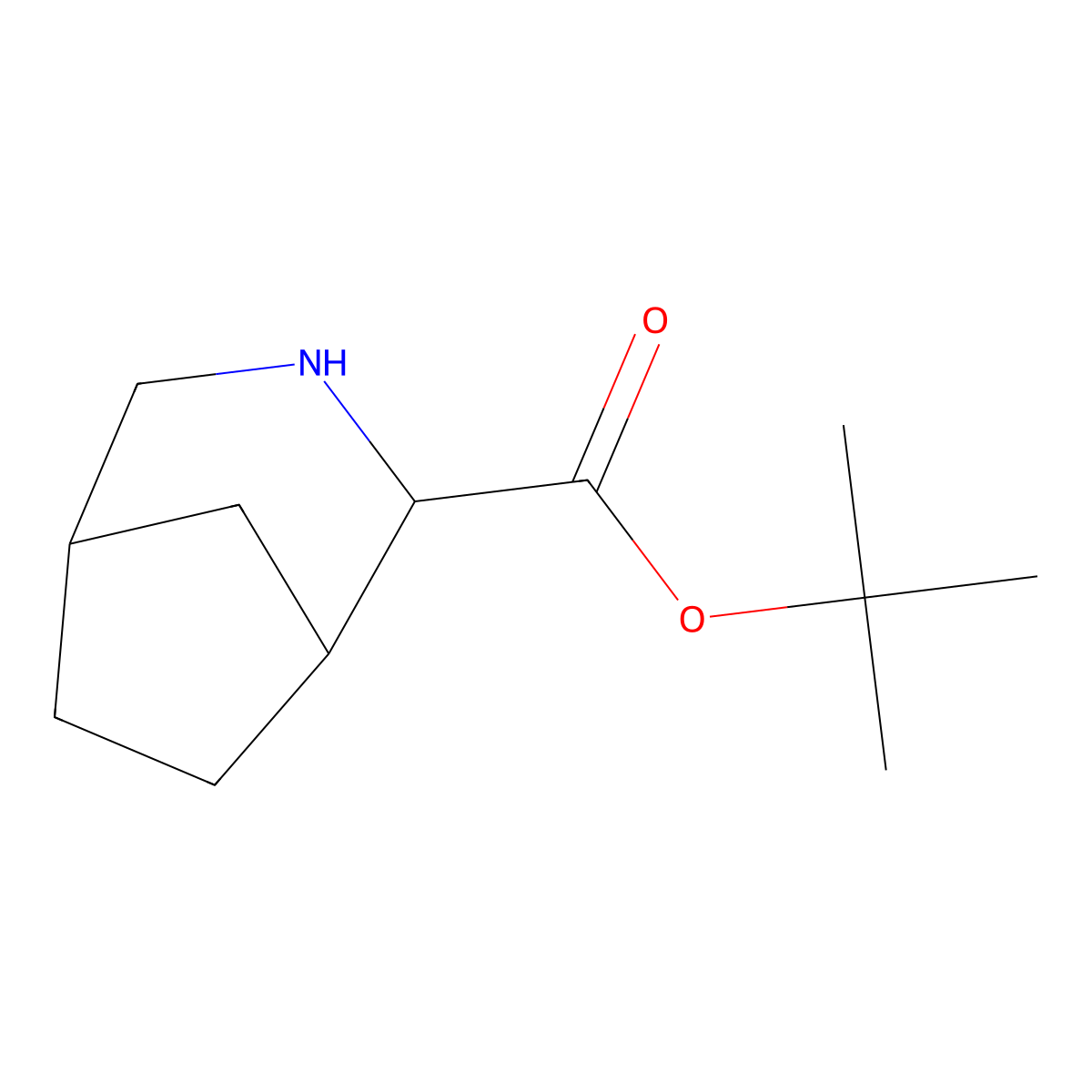 rac-tert-butyl (1R,2S,5S)-3-azabicyclo[3.2.1]octane-2-carboxylate molecular structure, CAS 2580096-55-3