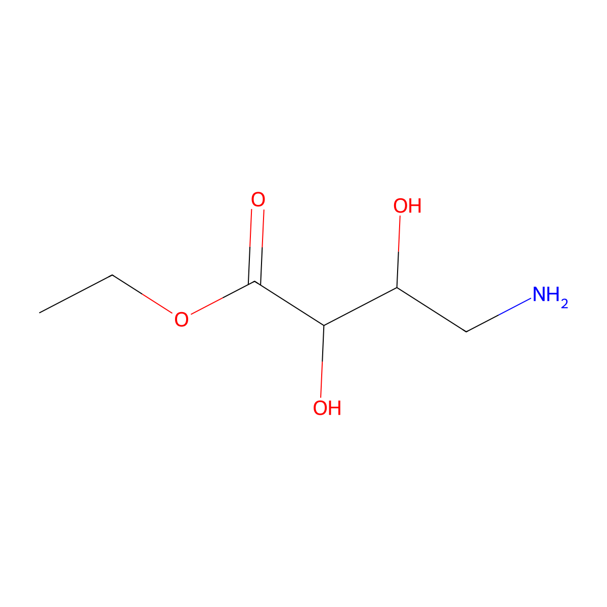 rac-ethyl (2R,3R)-4-amino-2,3-dihydroxybutanoate molecular structure, CAS 2580096-60-0