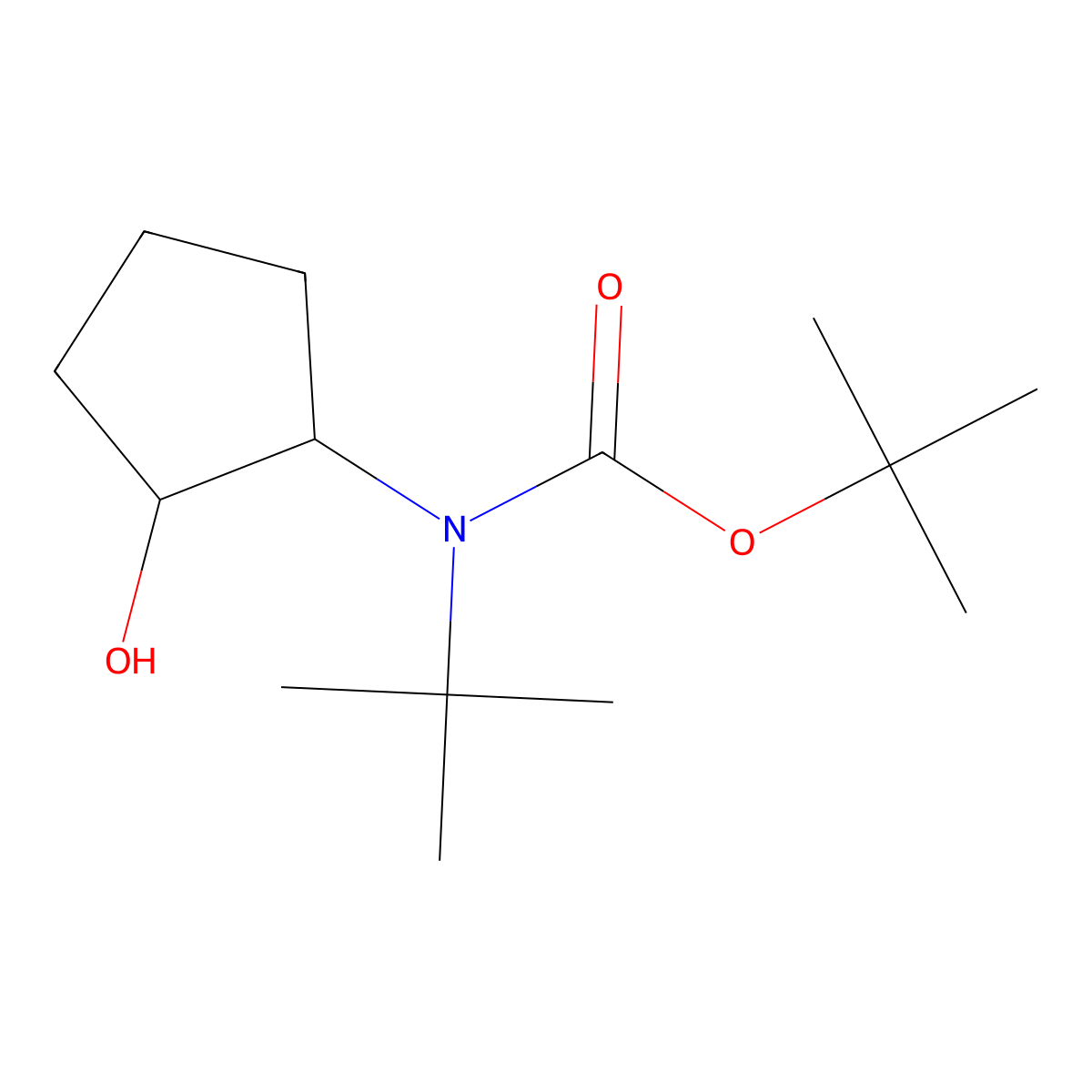 rac-tert-butyl N-tert-butyl-N-[(1R,2R)-2-hydroxycyclopentyl]carbamate molecular structure, CAS 2580096-67-7