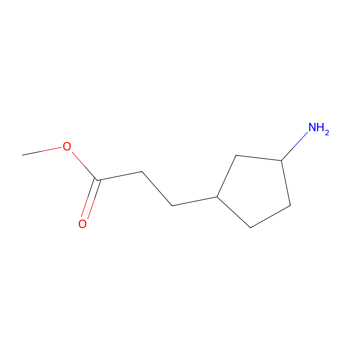 rac-methyl 3-[(1R,3R)-3-aminocyclopentyl]propanoate molecular structure, CAS 2580096-71-3