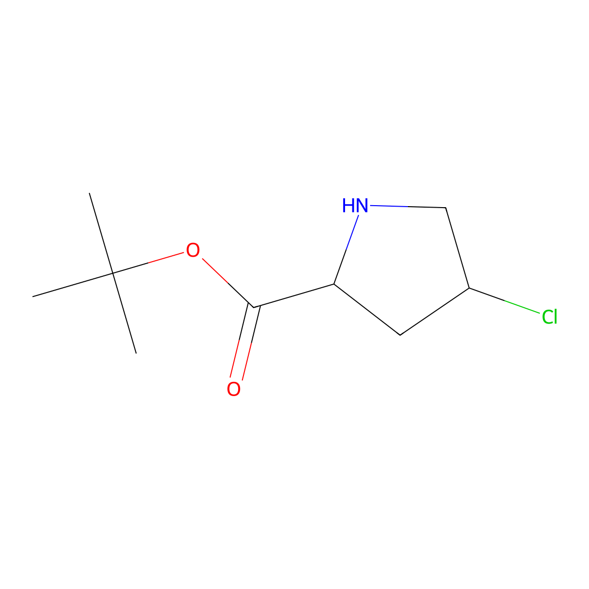 tert-butyl (2S,4S)-4-chloropyrrolidine-2-carboxylate molecular structure, CAS 2580096-73-5