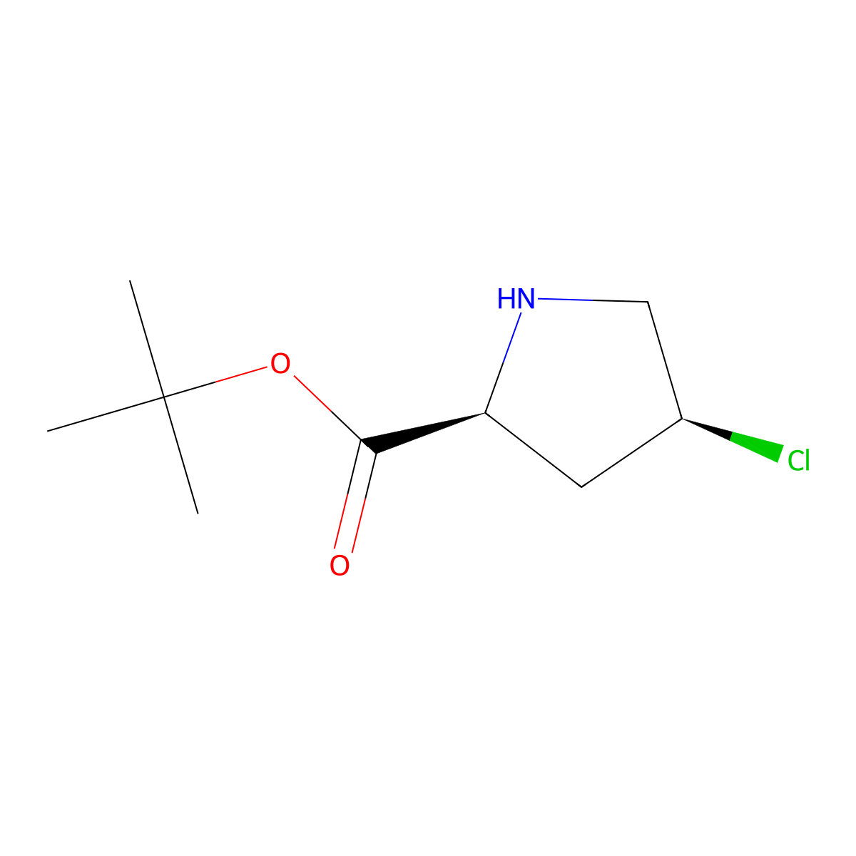 tert-butyl (2S,4S)-4-chloropyrrolidine-2-carboxylate molecular structure, CAS 2580096-73-5