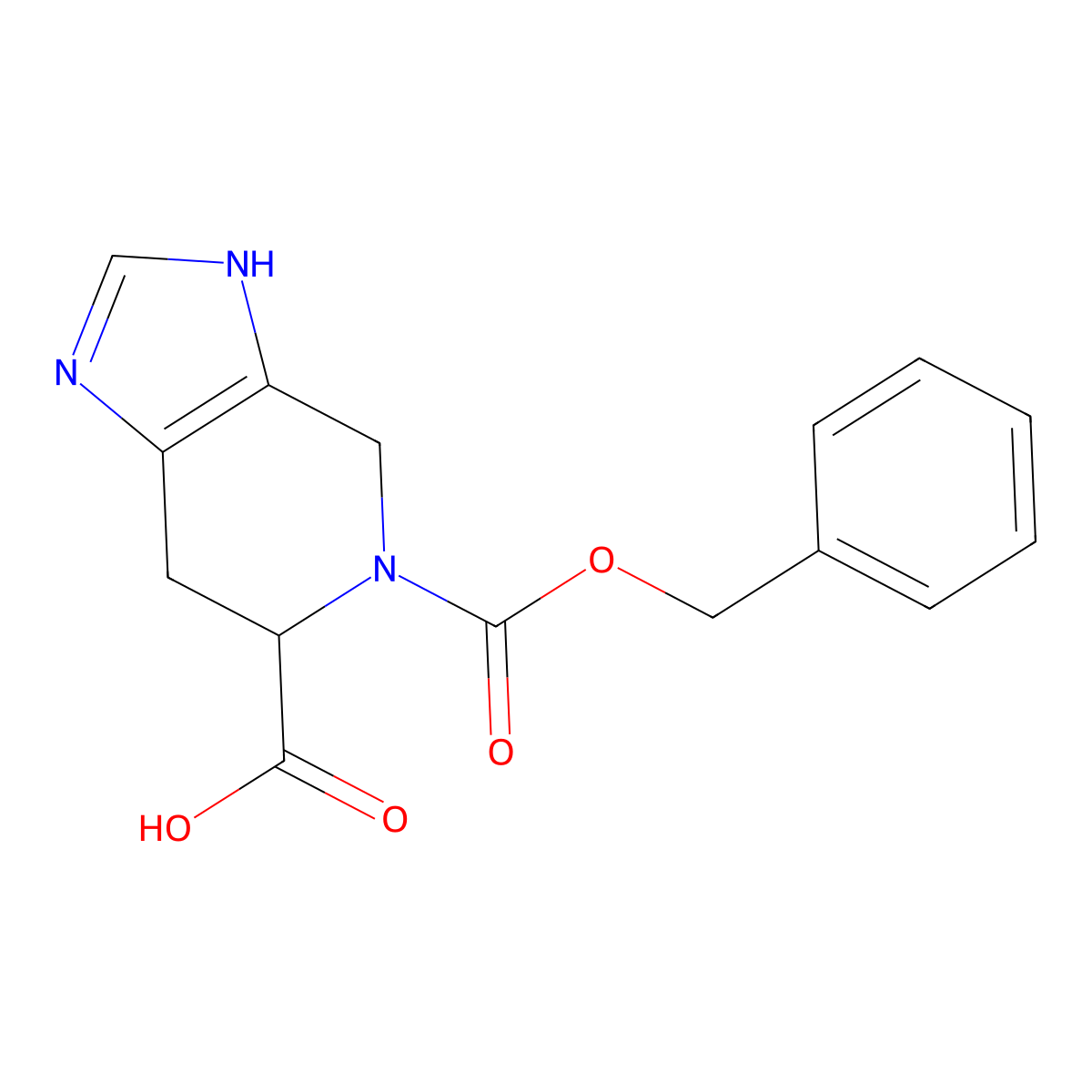 (6R)-5-[(benzyloxy)carbonyl]-1H,4H,5H,6H,7H-imidazo[4,5-c]pyridine-6-carboxylic acid molecular structure, CAS 2580097-06-7