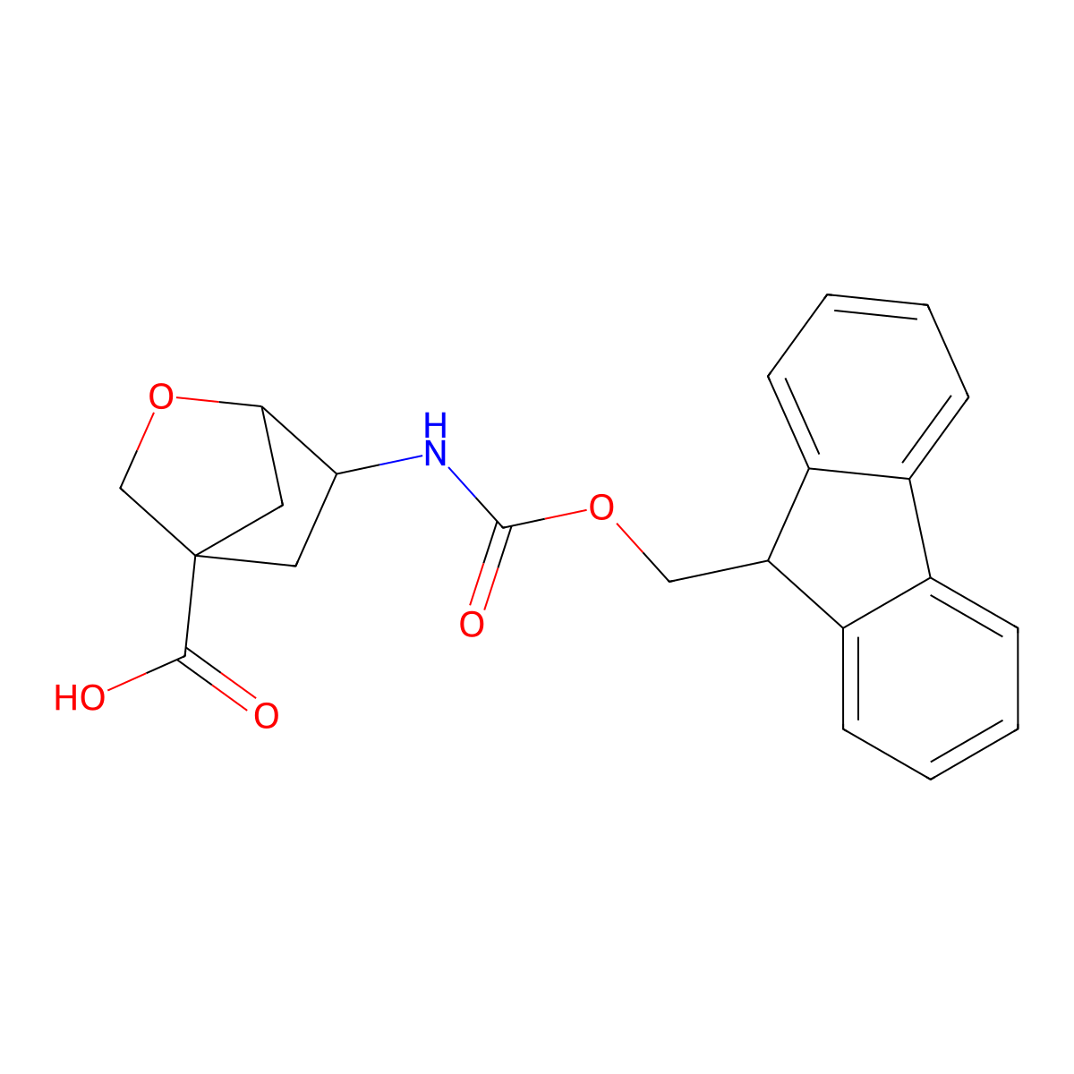 rac-(1R,4S,6R)-6-({[(9H-fluoren-9-yl)methoxy]carbonyl}amino)-2-oxabicyclo[2.2.1]heptane-4-carboxylic acid molecular structure, CAS 2580097-07-8