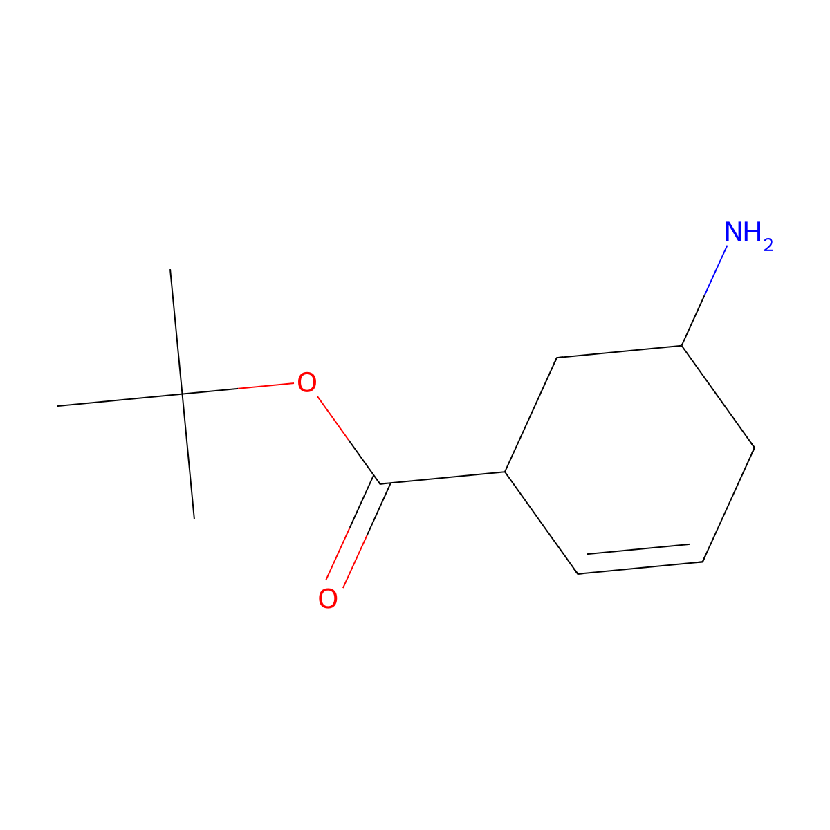 rac-tert-butyl (1R,5R)-5-aminocyclohex-2-ene-1-carboxylate molecular structure, CAS 2580097-12-5