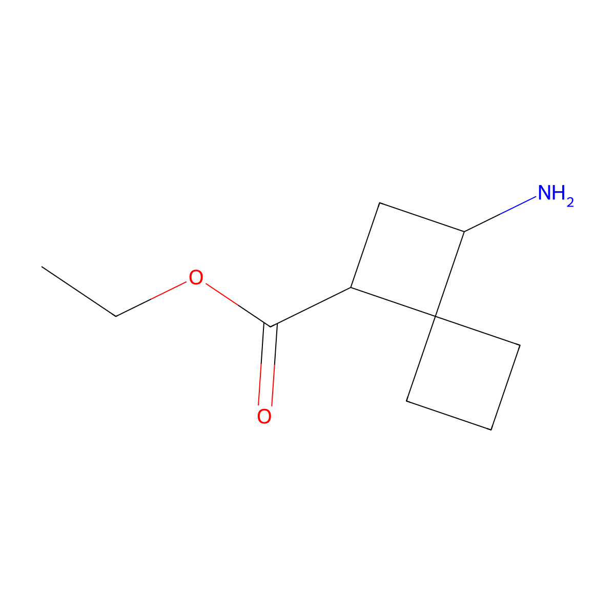rac-ethyl (1R,3S)-3-aminospiro[3.3]heptane-1-carboxylate molecular structure, CAS 2580097-21-6