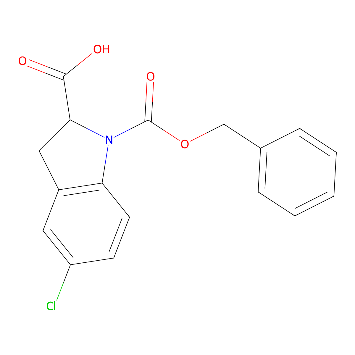 (2S)-1-[(benzyloxy)carbonyl]-5-chloro-2,3-dihydro-1H-indole-2-carboxylic acid molecular structure, CAS 2580097-30-7