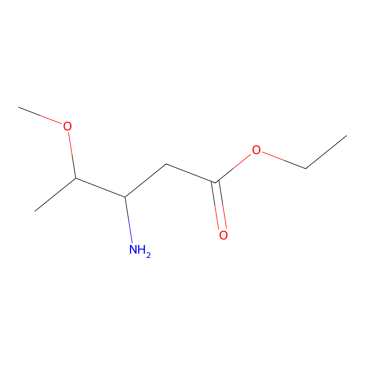 ethyl (3R,4R)-3-amino-4-methoxypentanoate molecular structure, CAS 2580097-40-9