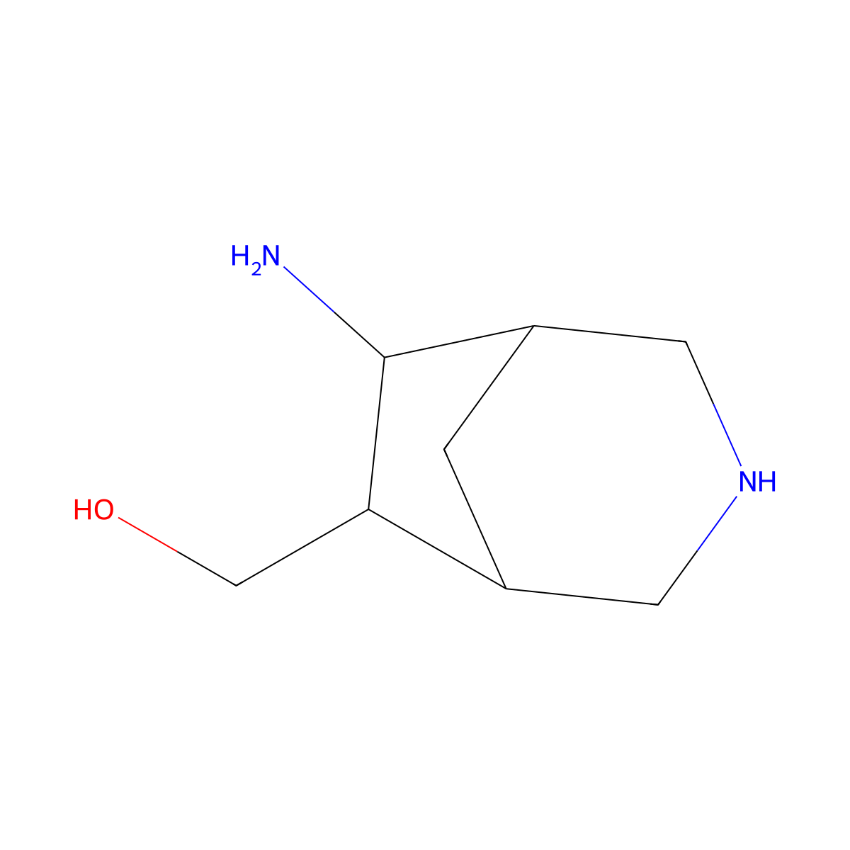 rac-[(1R,5R,6S,7R)-7-amino-3-azabicyclo[3.2.1]octan-6-yl]methanol molecular structure, CAS 2580097-55-6