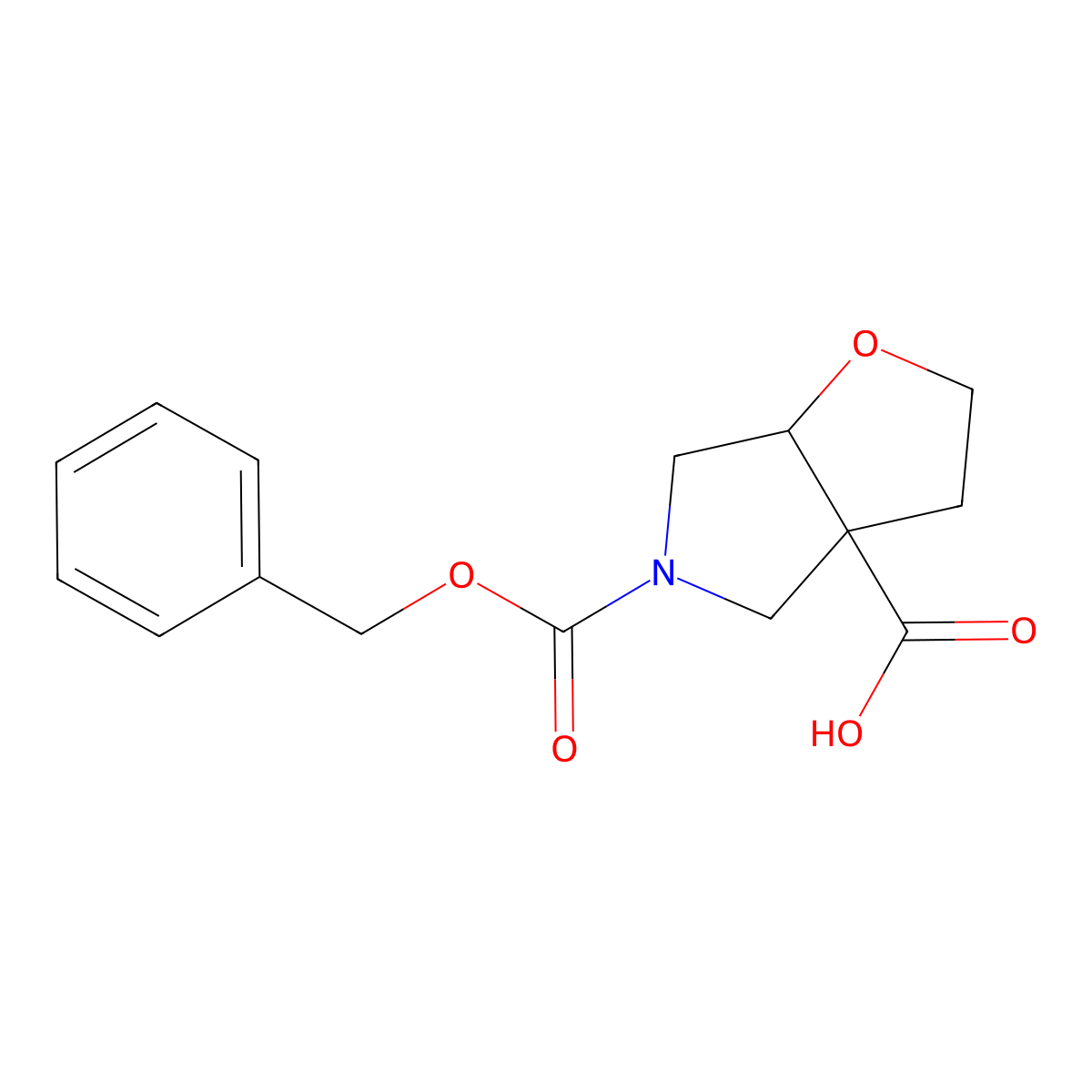rac-(3aR,6aS)-5-[(benzyloxy)carbonyl]-hexahydro-2H-furo[2,3-c]pyrrole-3a-carboxylic acid molecular structure, CAS 2580097-76-1