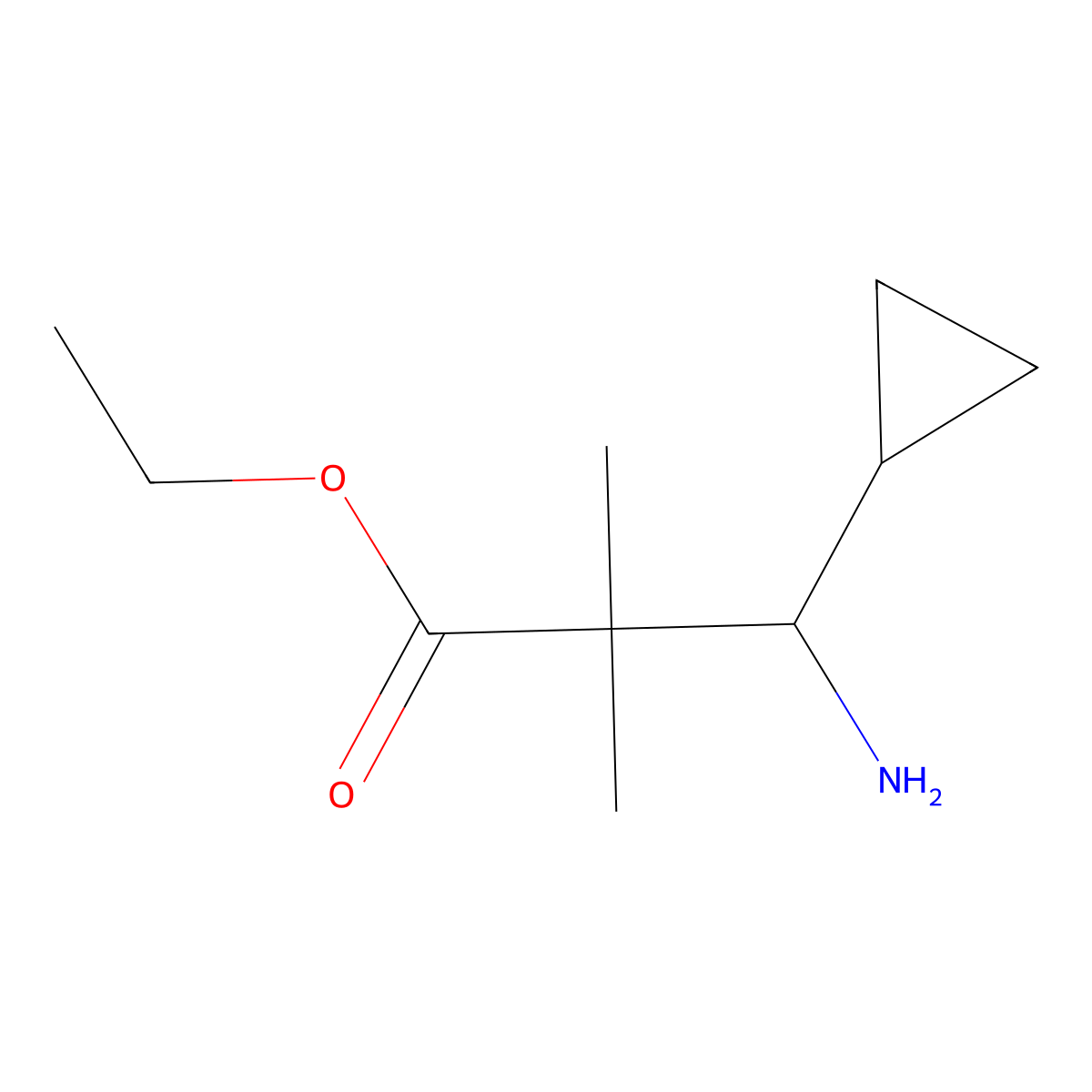 ethyl (3R)-3-amino-3-cyclopropyl-2,2-dimethylpropanoate molecular structure, CAS 2580097-79-4