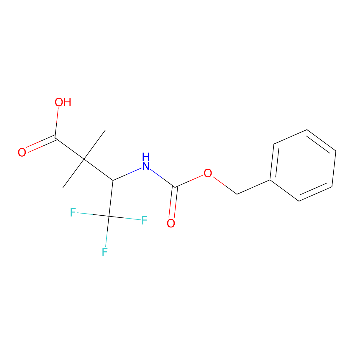 (3S)-3-{[(benzyloxy)carbonyl]amino}-4,4,4-trifluoro-2,2-dimethylbutanoic acid molecular structure, CAS 2580097-85-2