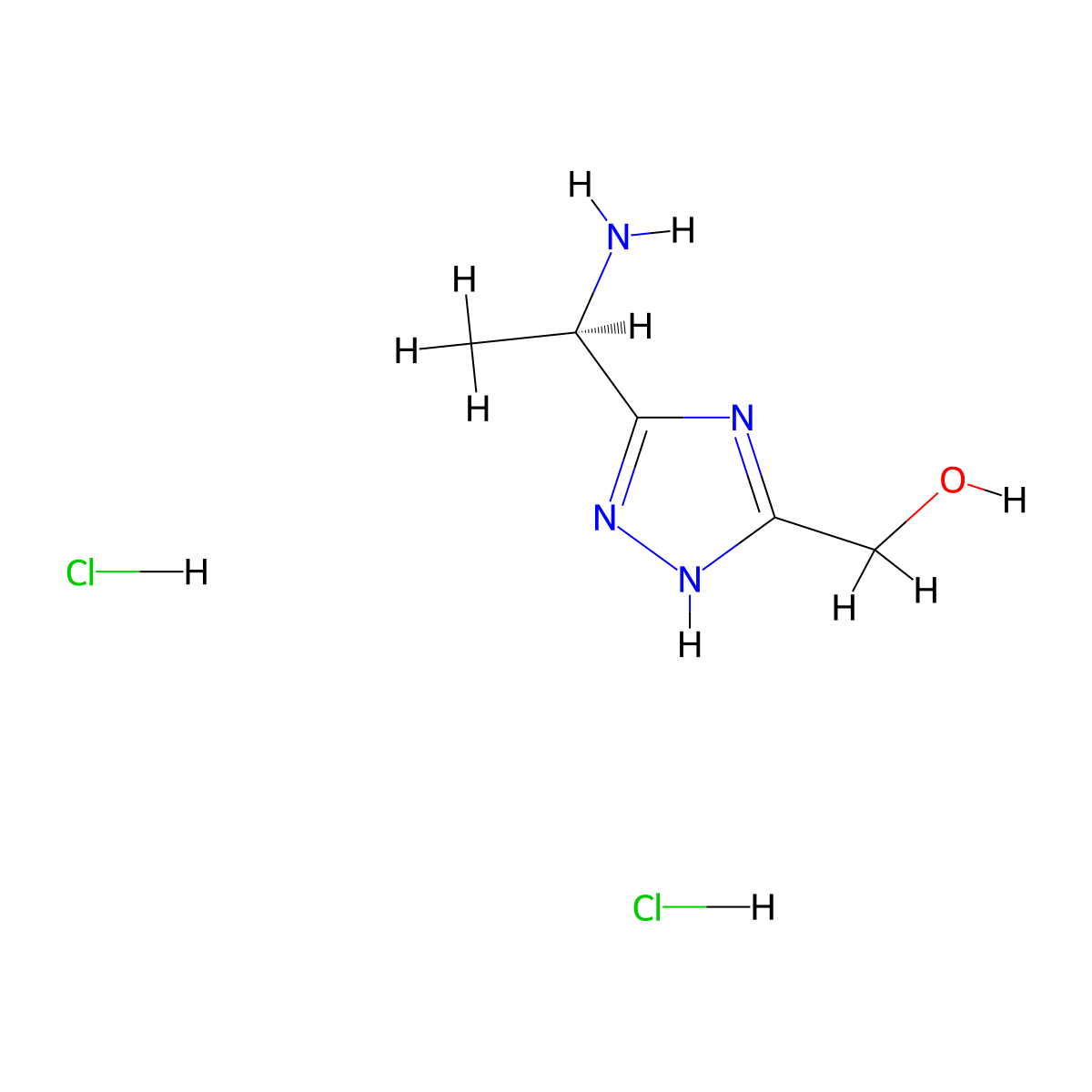 {5-[(1r)-1-Aminoethyl]-4h-1,2,4-triazol-3-yl}methanol dihydrochloride molecular structure, CAS 2580097-89-6