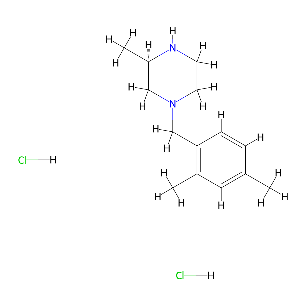 (3R)-1-[(2,4-dimethylphenyl)methyl]-3-methylpiperazine dihydrochloride molecular structure, CAS 2580097-92-1