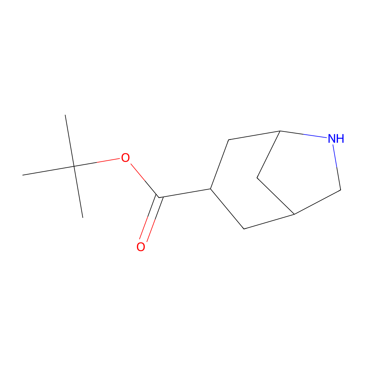 rac-tert-butyl (1R,3R,5R)-6-azabicyclo[3.2.1]octane-3-carboxylate molecular structure, CAS 2580098-04-8