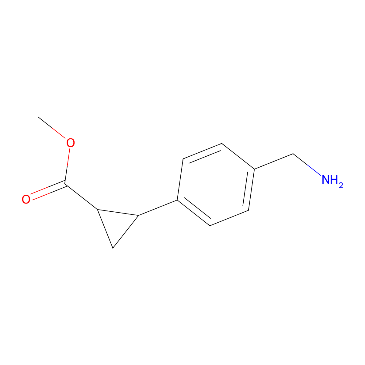 rac-methyl (1R,2R)-2-[4-(aminomethyl)phenyl]cyclopropane-1-carboxylate molecular structure, CAS 2580098-05-9