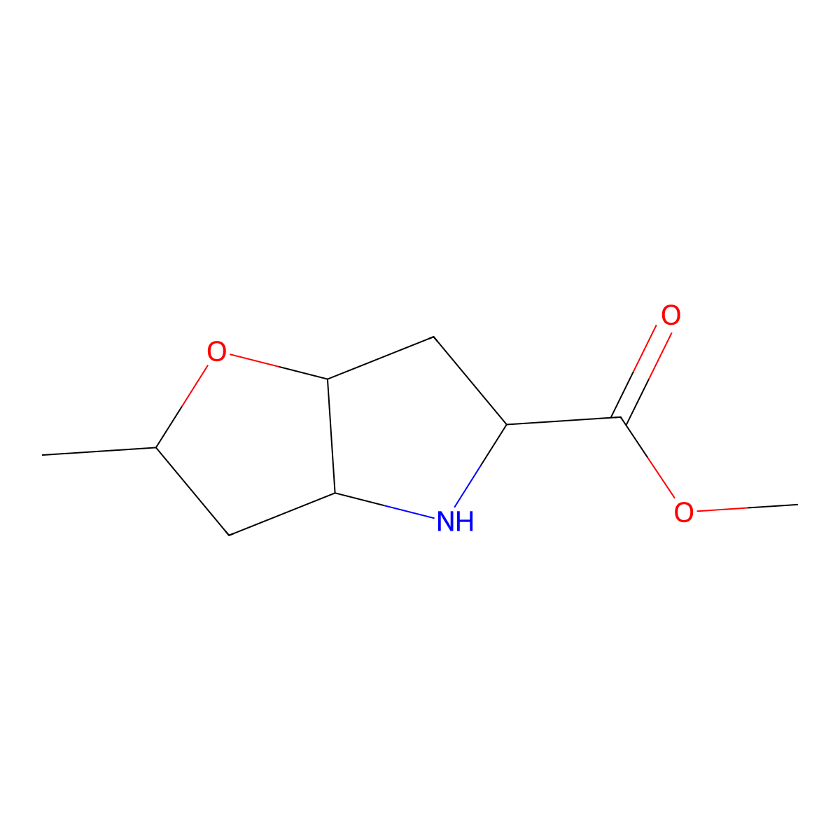 rac-methyl (2R,3aS,5R,6aS)-2-methyl-hexahydro-2H-furo[3,2-b]pyrrole-5-carboxylate molecular structure, CAS 2580098-10-6